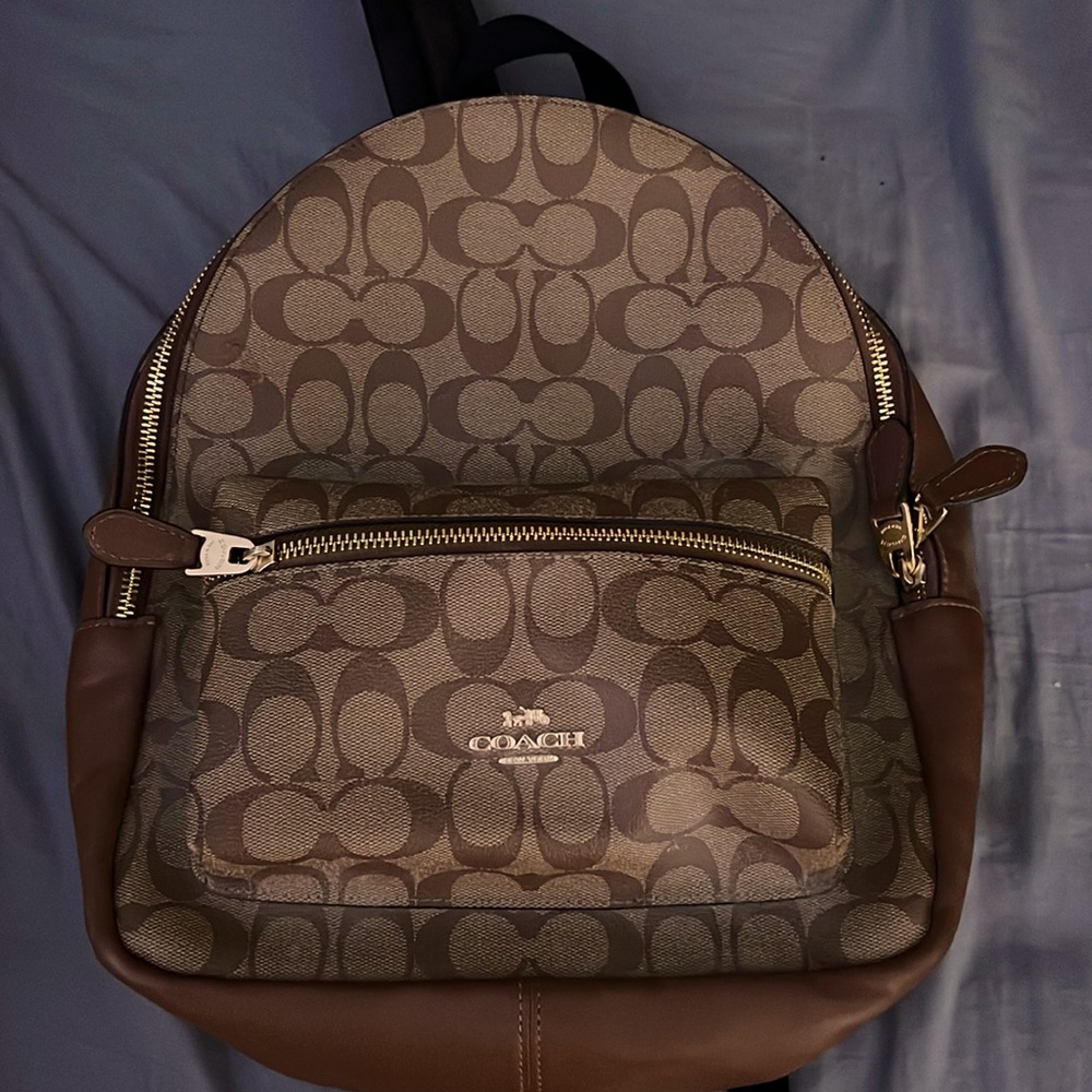 Coach Signature Pattern Backpack